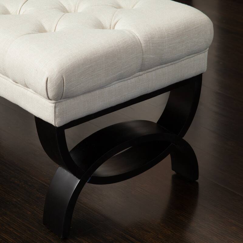 Scarlette Tufted Fabric Ottoman Bench by Christopher Knight Home - 41.00" L x 17.25" W x 16.75" H