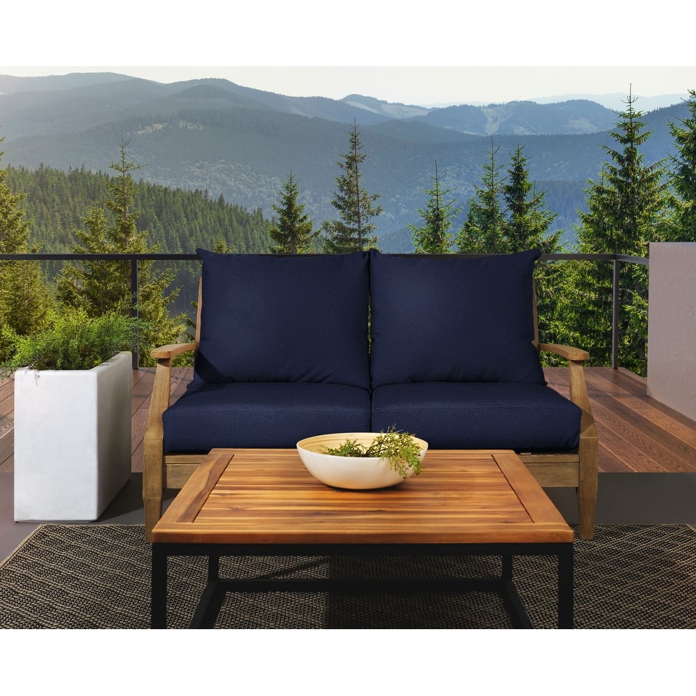 Sorra Home Outdoor Valdese Boucle Loveseat Pillow and Cushion Set