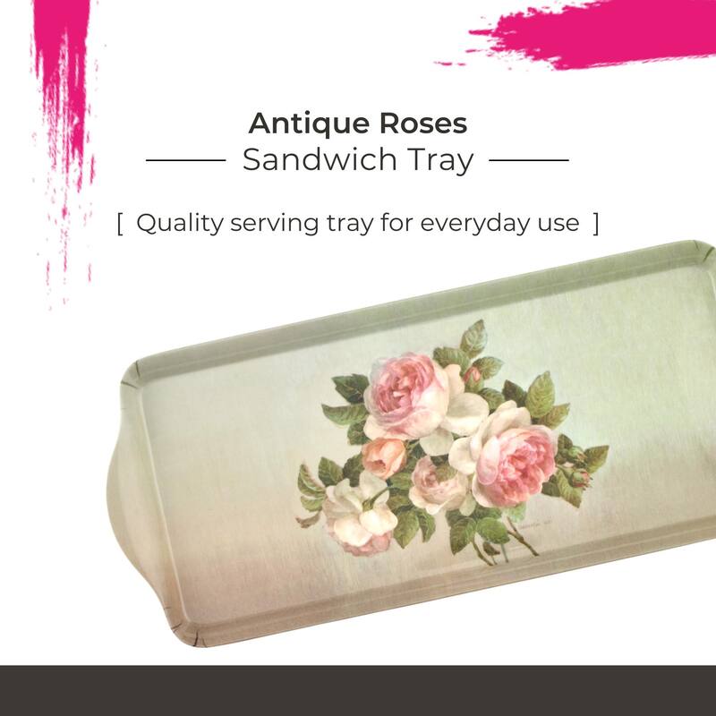 Pimpernel Antique Roses Melamine Sandwich Tray - 15.25" x 6.5"