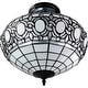 preview thumbnail 3 of 5, Tiffany Style Semi-flush Mount Ceiling Fixture Amora Lighting