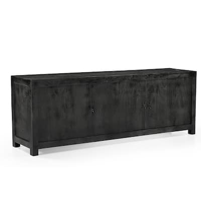 Sparrow Solid Wood 3 Door Media Console - Gray - 67 inches in width