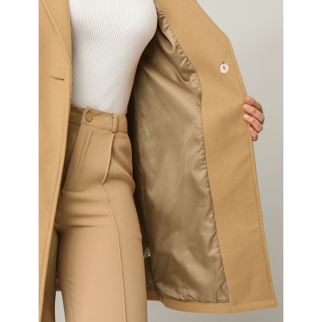 Shop Women S Button Closure Outerwear Winter Coat Black