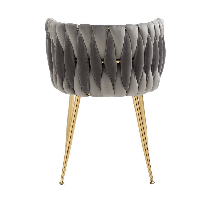 SEYNAR Modern Glam Velvet Dining Side Chair Set of 2 with Gold Metal Frame