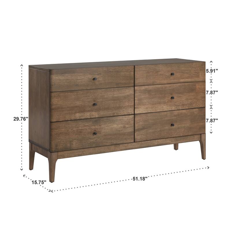 Ozan Walnut Finish 6-drawer Dresser by iNSPIRE Q Modern