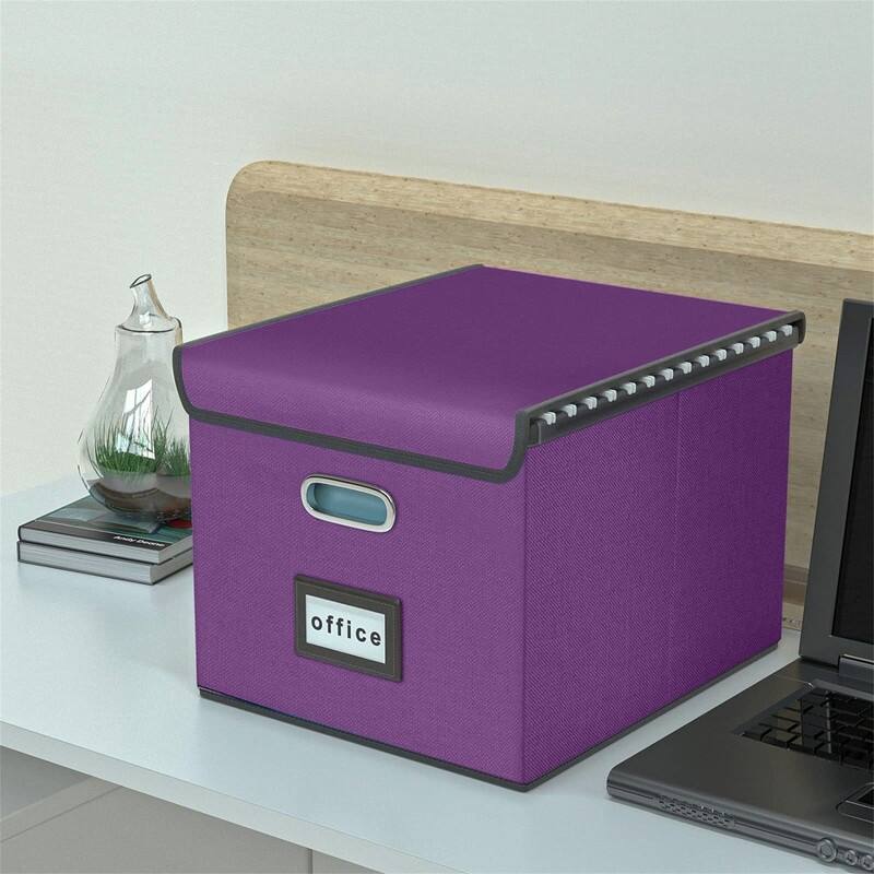 Collapsible File Storage Organizer Box - 14.9"L x 12.7"W x 10.8"H
