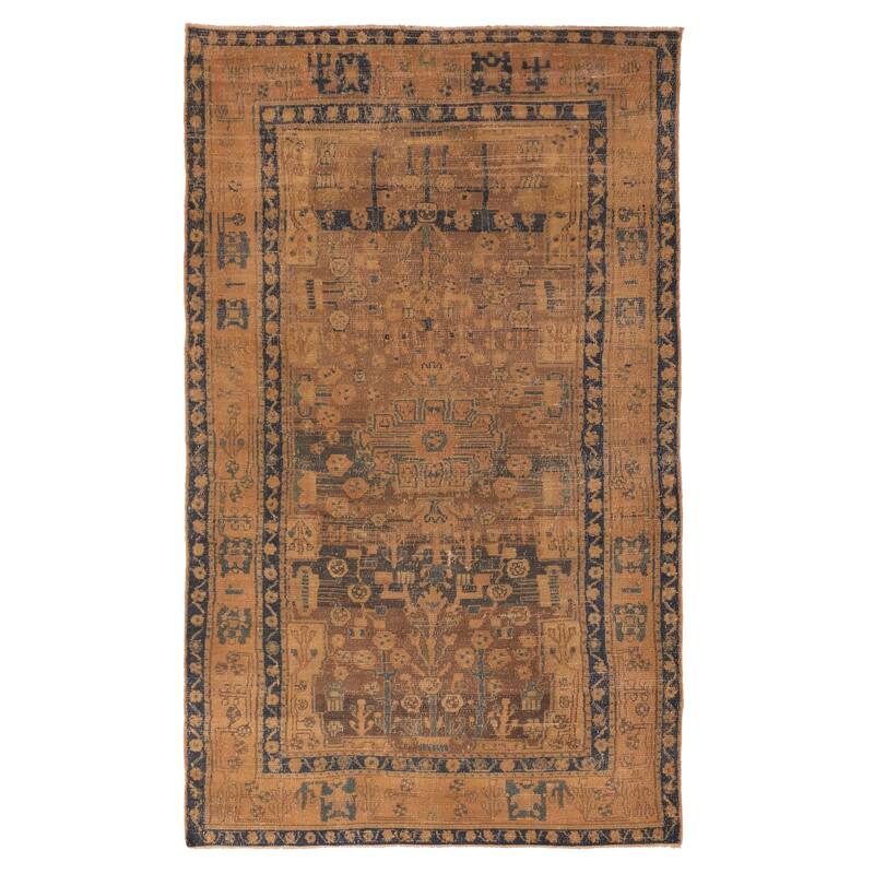 ECARPETGALLERY Hand-knotted Antalya Vintage Brown Wool Rug - 4'11 x 8'4