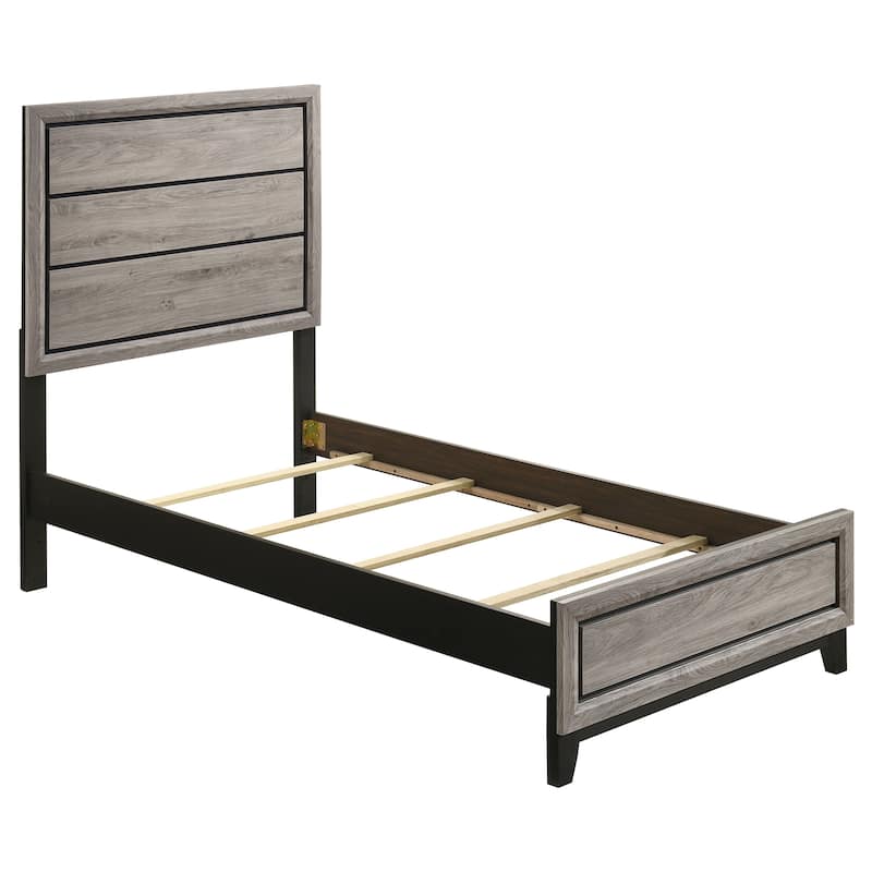 Watson Transitional Wood Panel Bed - Twin - Light Taupe