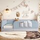 preview thumbnail 58 of 124, Twin/Full/Queen Teddy Fleece Floor Bed with Upholstered Safety Rails and Pocket