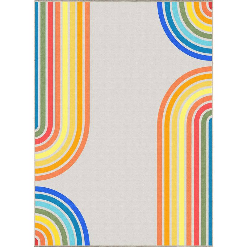 Well Woven Apollo Border Arch Modern Geometric Kids Flat-Weave Rug