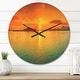 preview thumbnail 1 of 7, Designart 'Sunset Panorama' Oversized Coastal Wall CLock 23 in. wide x 23 in. high