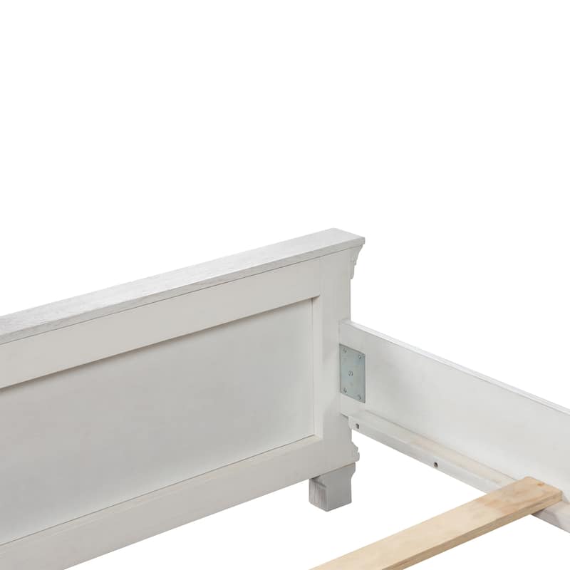 Furniture of America Eleanor Modern Rustic 3-Piece Weathered Grey Wood Panel Bedroom Set with Dentil Molding