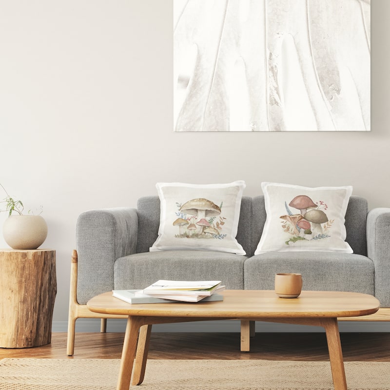 Stupell Pastel Blooming Mushrooms Decorative Printed Throw Pillow Design by Mollie B. (Set of 2)