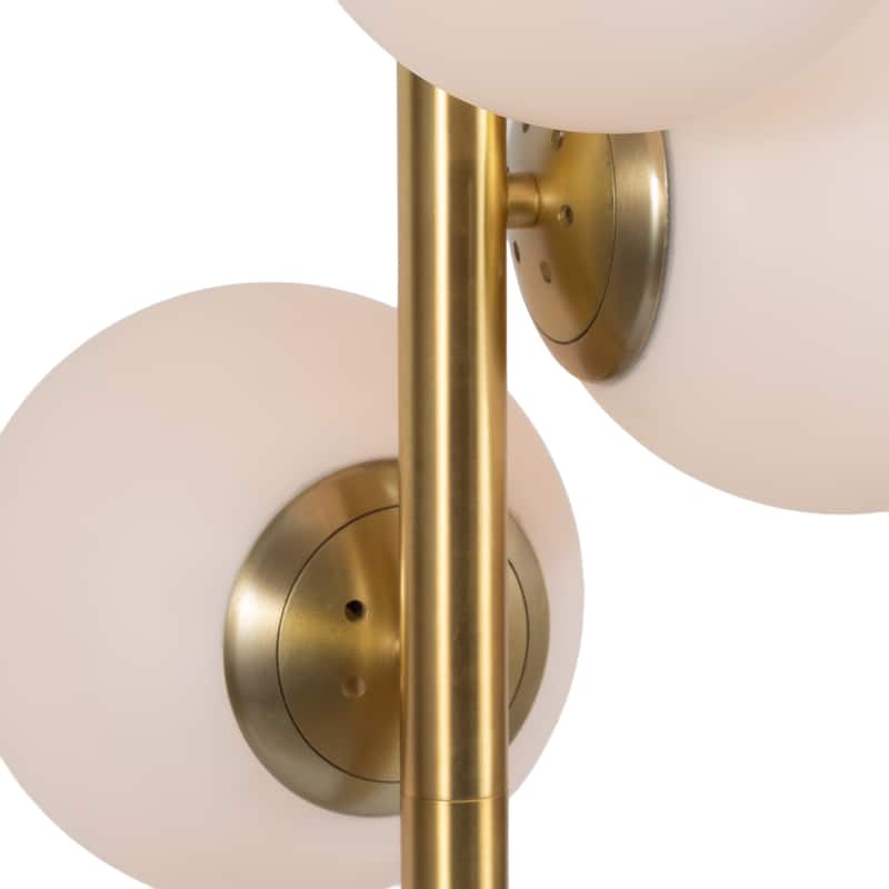 Sagebrook Home Modern Glam Glass 72" Frosted Globe Floor Lamp, Gold, Pedestal - 14" x 14" x 72"