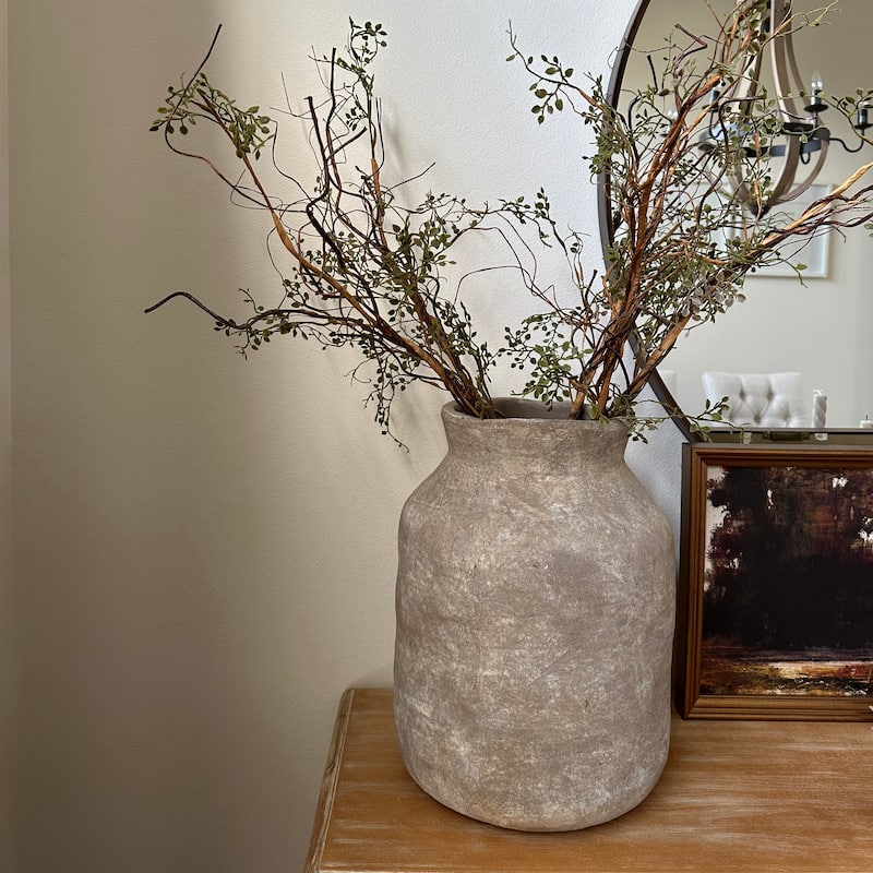 Pottery Decorative Vase Modern Stylish Handcrafted Accent Clay Rustic