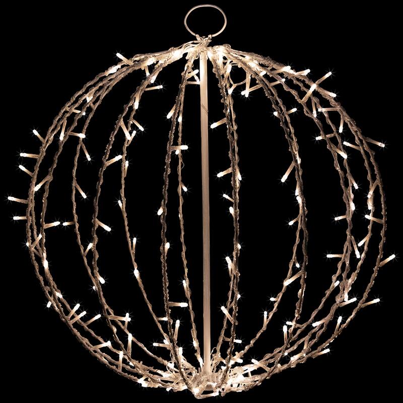 LED Lighted Christmas Hanging Ball Decoration - Warm White Lights