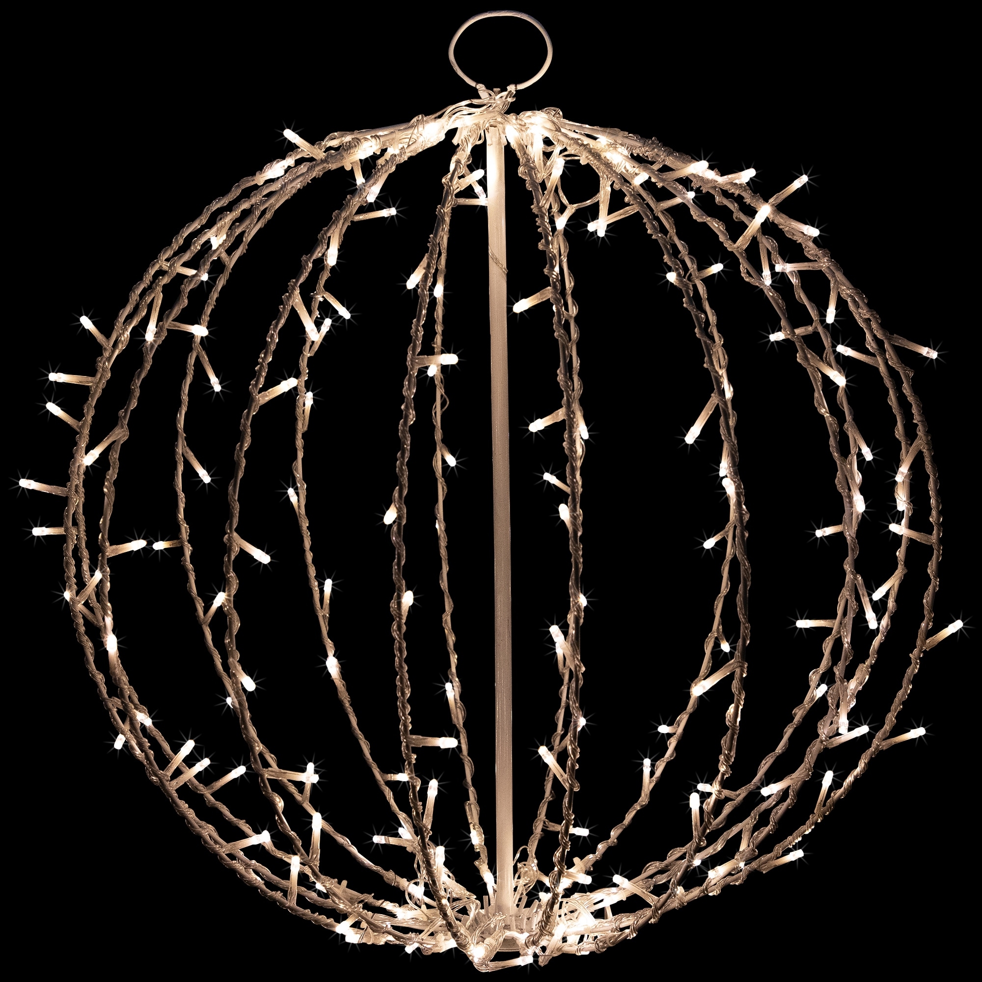 LED Lighted Christmas Hanging Ball Decoration - Warm White Lights