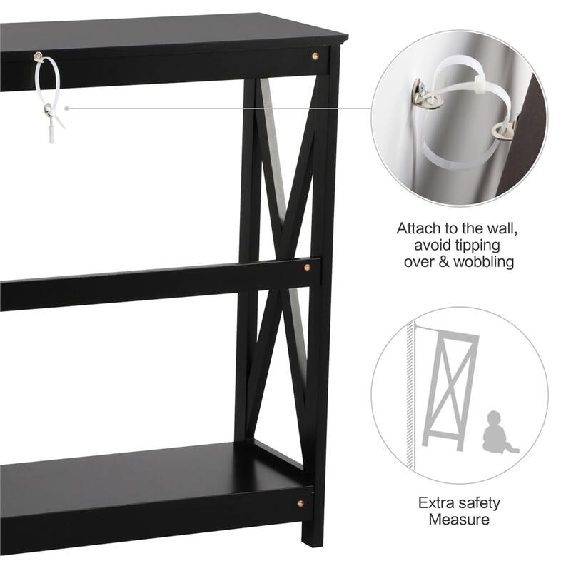 Yaheetech 2-Tier X-Design Console Table Console Tables for Entryway