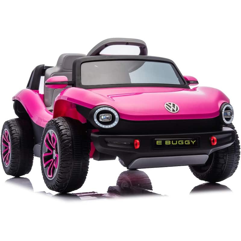 Licensed Volkswagen Kids Electric 12V Ride-On Car with Remote Control - Pink