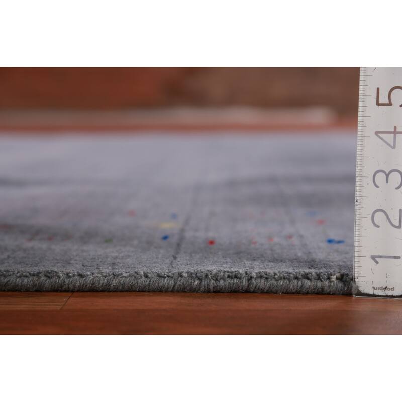 Hand Knotted Oriental 100% Wool Carpet Tribal Tribal Greys & Charcoal Gabbeh Area Rug - 10' 1'' X 8' 3''