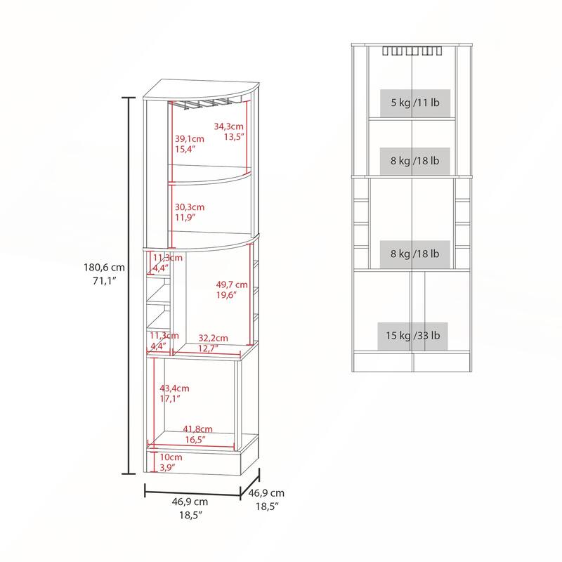 Corner Bar Cabinet with Glass Rack and Eight Built-In Wine Racks for Modern Entertaining Spaces
