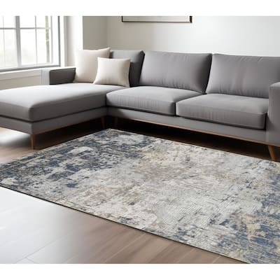 HomeRoots Abstract Contemporary Rectangle Area Rug