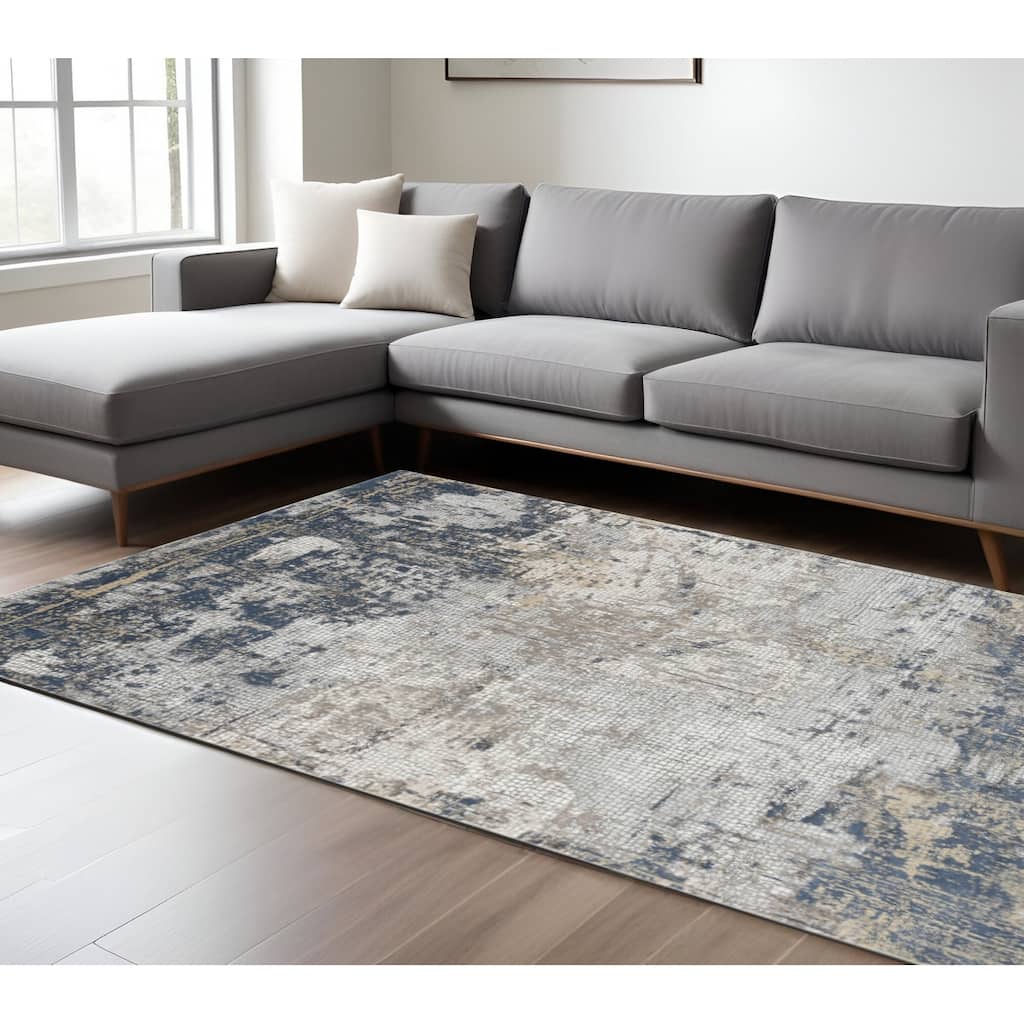 HomeRoots Abstract Contemporary Rectangle Area Rug