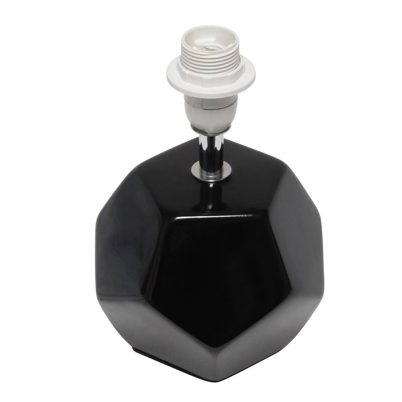 10.24" Modern Geometric Table Lamp with Ceramic Base and Fabric Shade for Bedroom or Office - 5.51"L x 5.51"W x 10.24"H