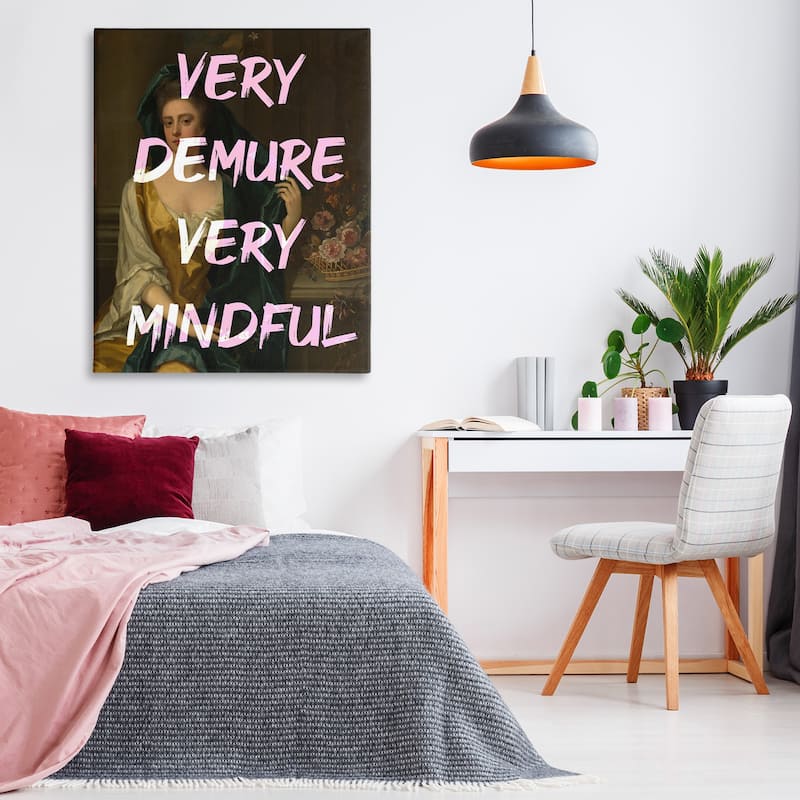 Stupell Very Demure & Mindful Classic Canvas Wall Art Design By Lil' Rue