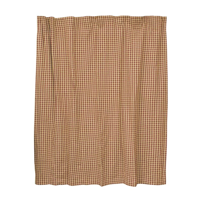 Burgundy Check Shower Curtain