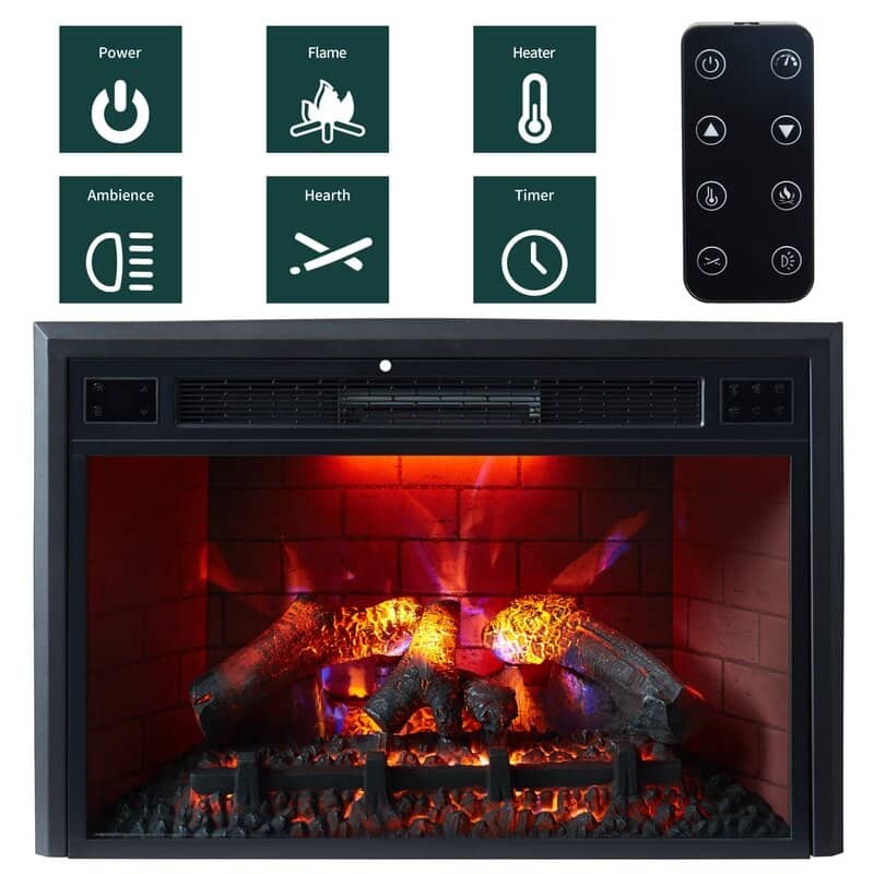 35 in. Ventless Electric Fireplace Insert