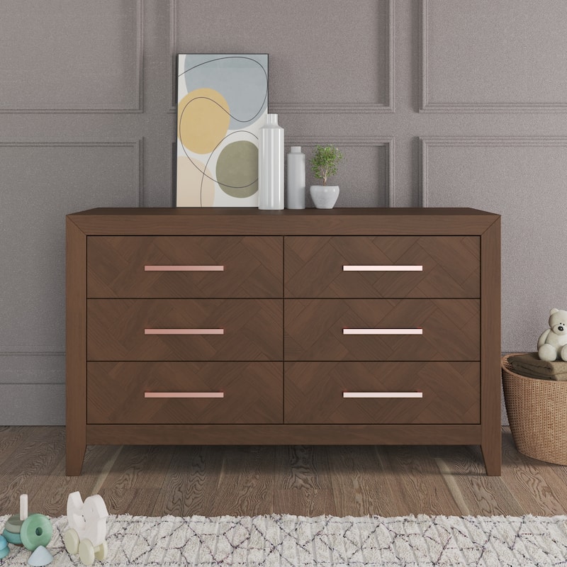 Child Craft Kieran 6-Drawer Double Dresser - Toasted Chestnut