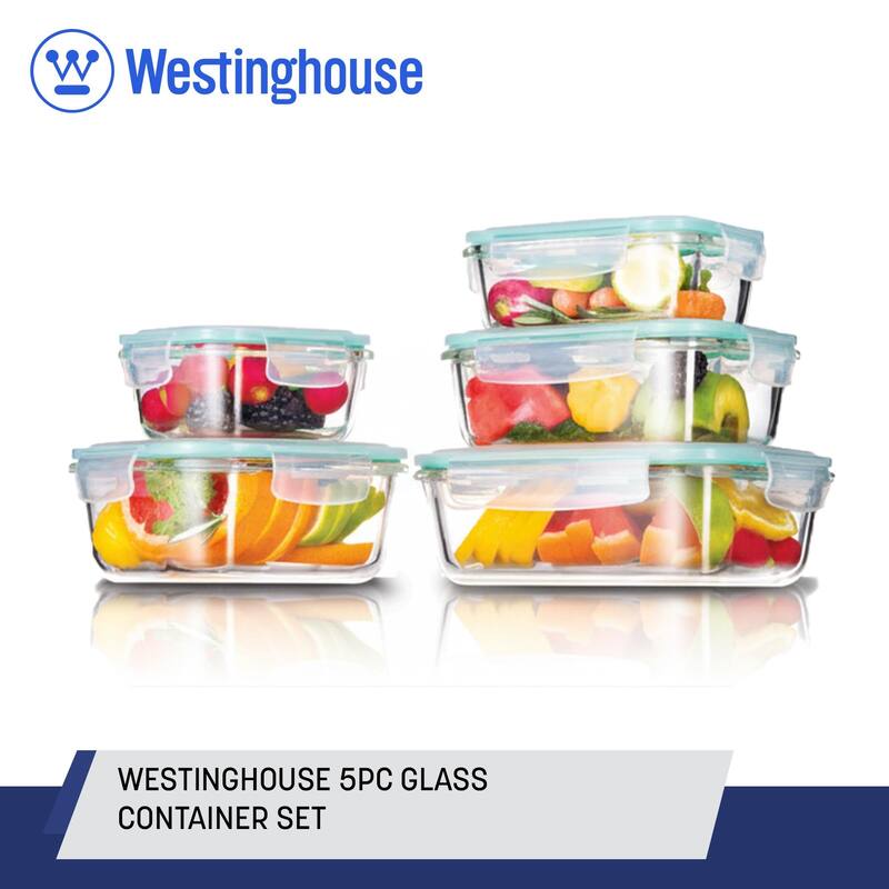 Westinghouse 5-Piece Glass Food Storage Container Set - 320 to 1050ml
