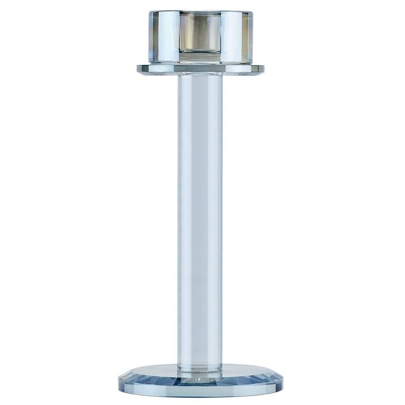 Lya 12" Crystal Glass Candle Lamp With Glass Shade