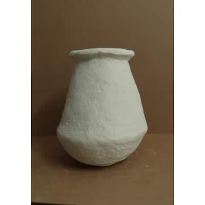 Paper Mache Vase Dia 16" Off-White - Off-White