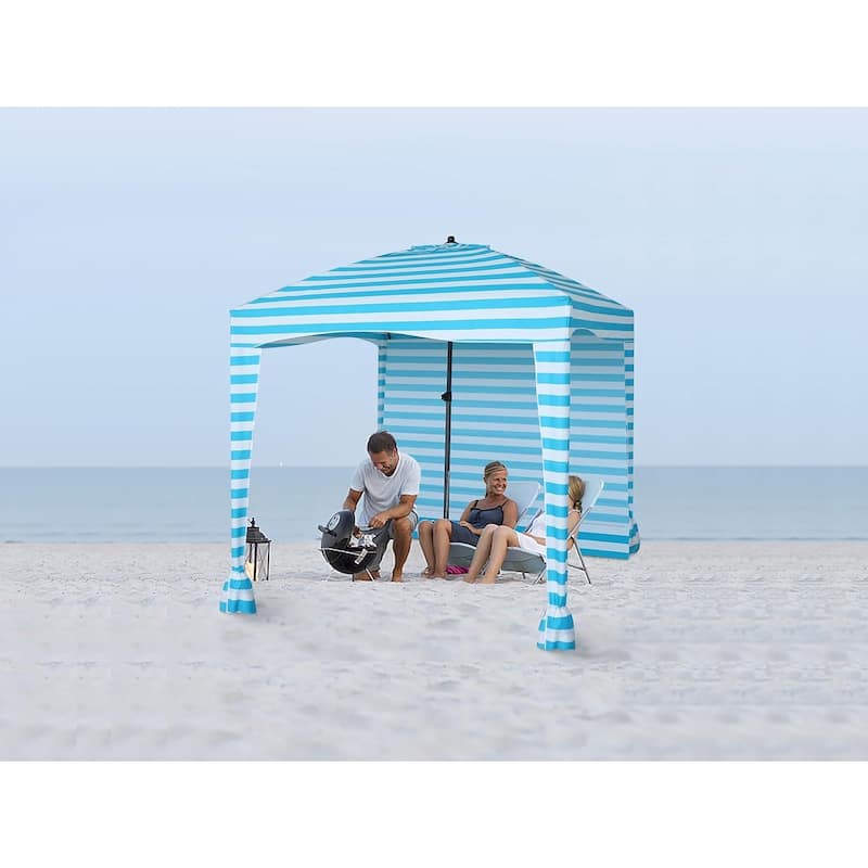 Beach Tent Beach Canopy Beach Cabana with One Side Detachable Cover Large Space, Beach, Lake, Outdoor Camping Beach Umbrella