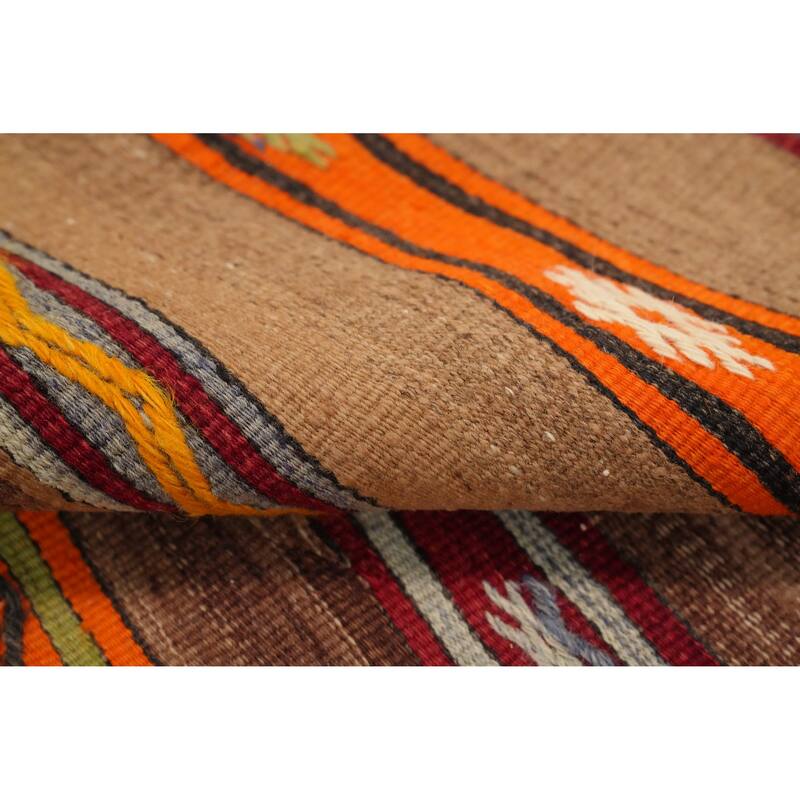 Hand Woven Oriental 100% Wool Carpet Southwestern Tribal Multi-Colored Kilim Area Rug - 8' 8'' X 5' 0''