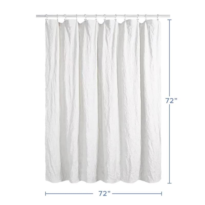 Crinkle Eco-friendly Water Repellent Solid Texture Shower Curtain