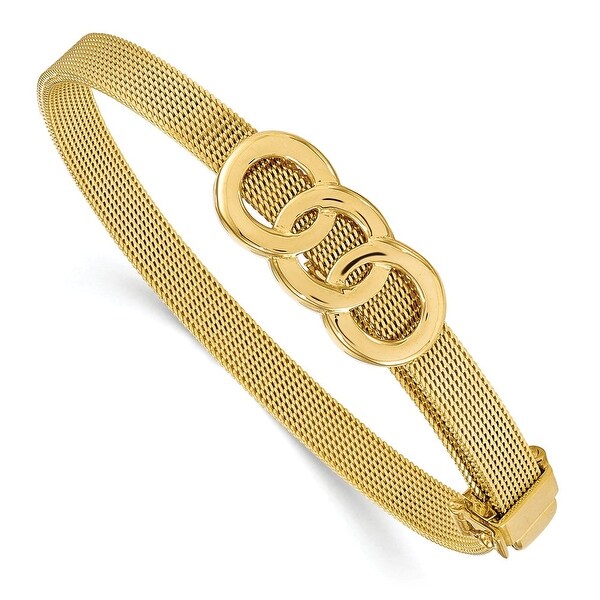 Italian 14k Gold Buckle Bracelet - 7 inches