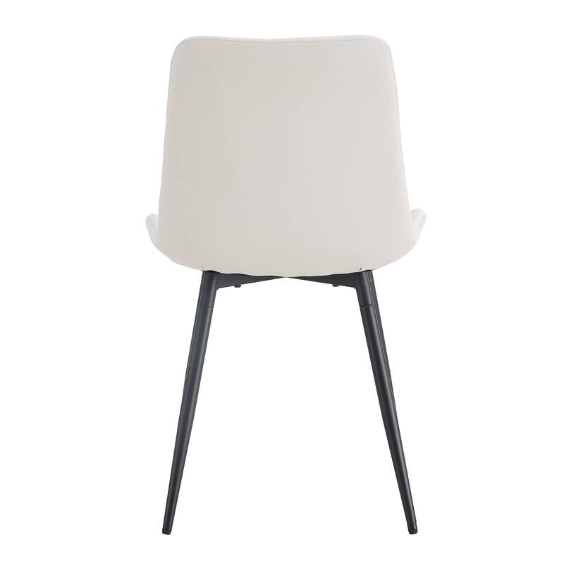 Dining Chair Set of 4, Family Dining Chair with Leather Backrest, Comfortable Kitchen Dining Chair with Extra Wide Cushion