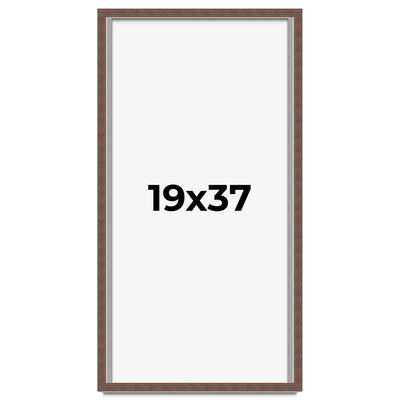 19x37 Shadow Box Frame Brown | 1.125 inches Deep Real Wood Rustic