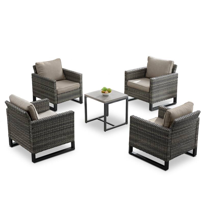 Gymojoy Outdoor Garden Patio Chairs with Side Table