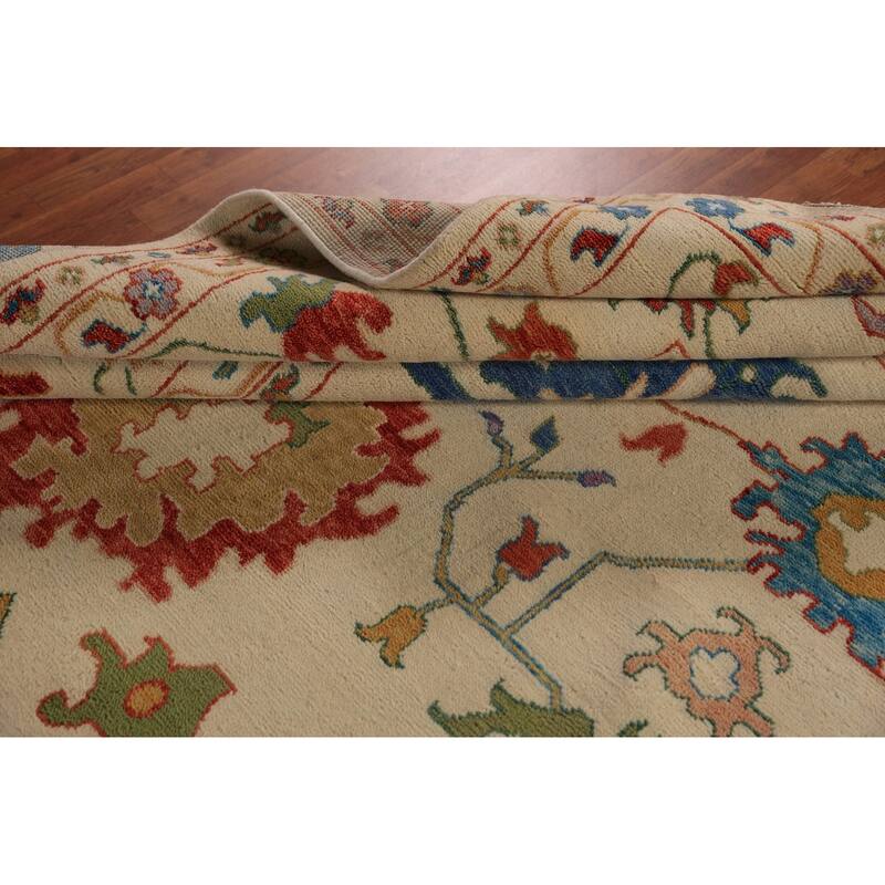 All-Over Floral Oushak Oriental Large Area Rug Handmade Wool Carpet - 11'10" x 14'9"