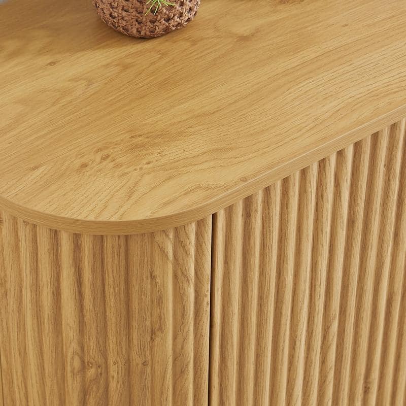 Modern 46.5" Oval Coffee Table with Storage Drawers and Unique Curved Design for Living Room Spaces