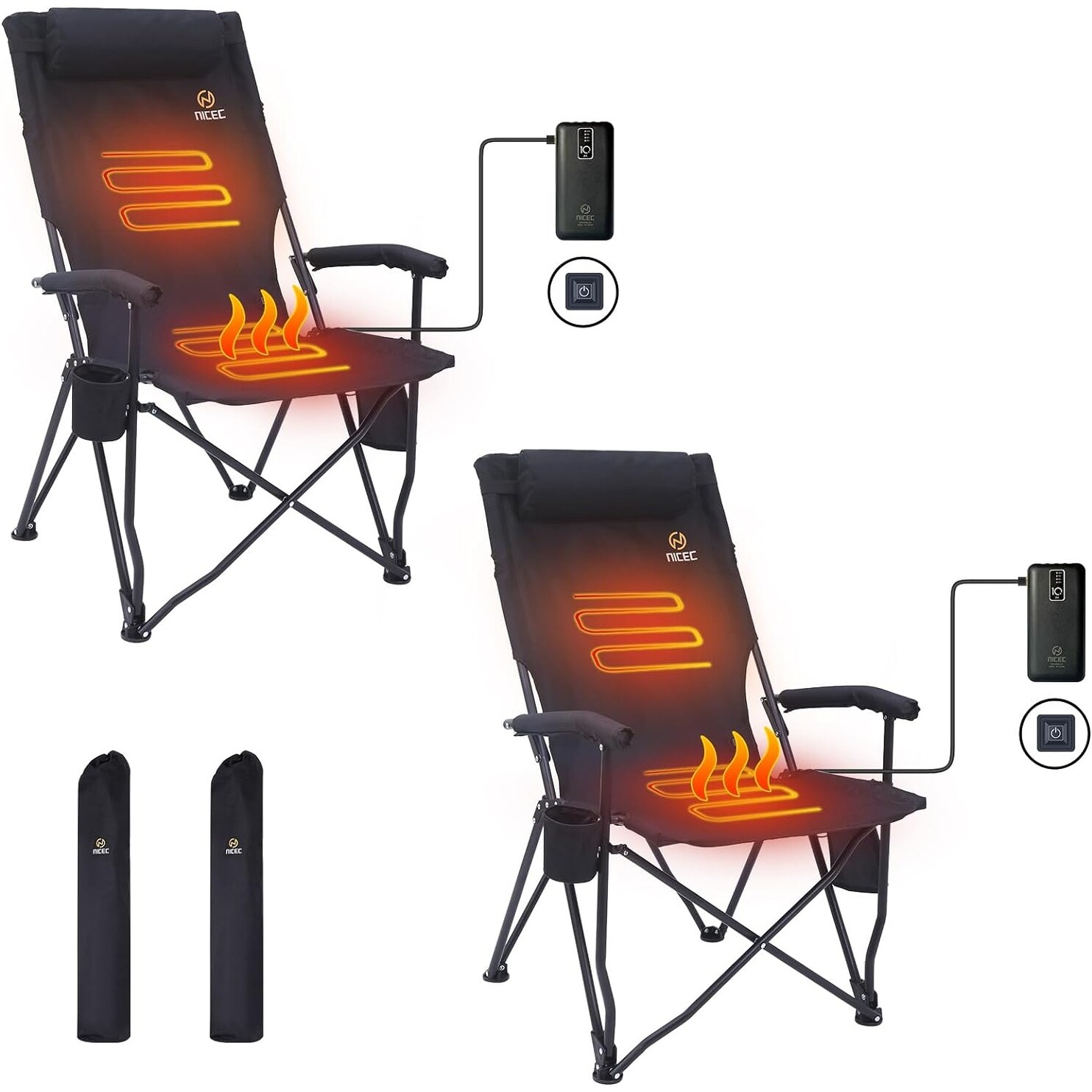 Heated lawn store chair