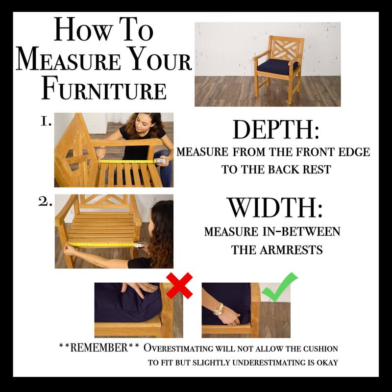 Humble + Haute Dark Blue/Ivory Indoor/Outdoor Chair Pad Set, Set of 2