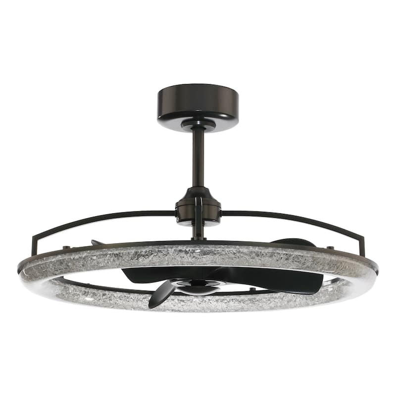 Ceiling Fan 32" Perimost 3-Blade Modern Black LED