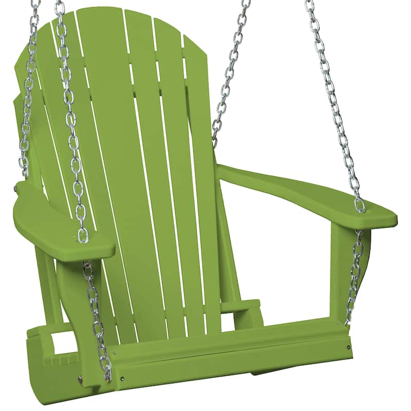 Poly Lumber Adirondack Swing Chair with Chains - Tropical Lime Green