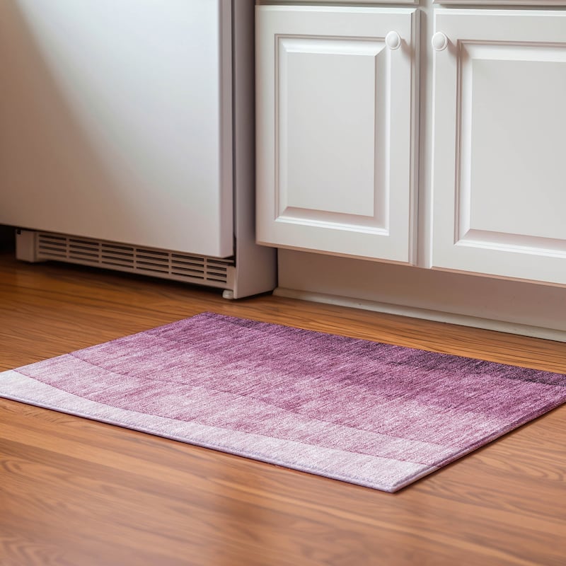 Premium Washable Super Soft Ombre Stripes Mayfield Rug - Merlot - 1' 8" x 2' 6" - Rectangle