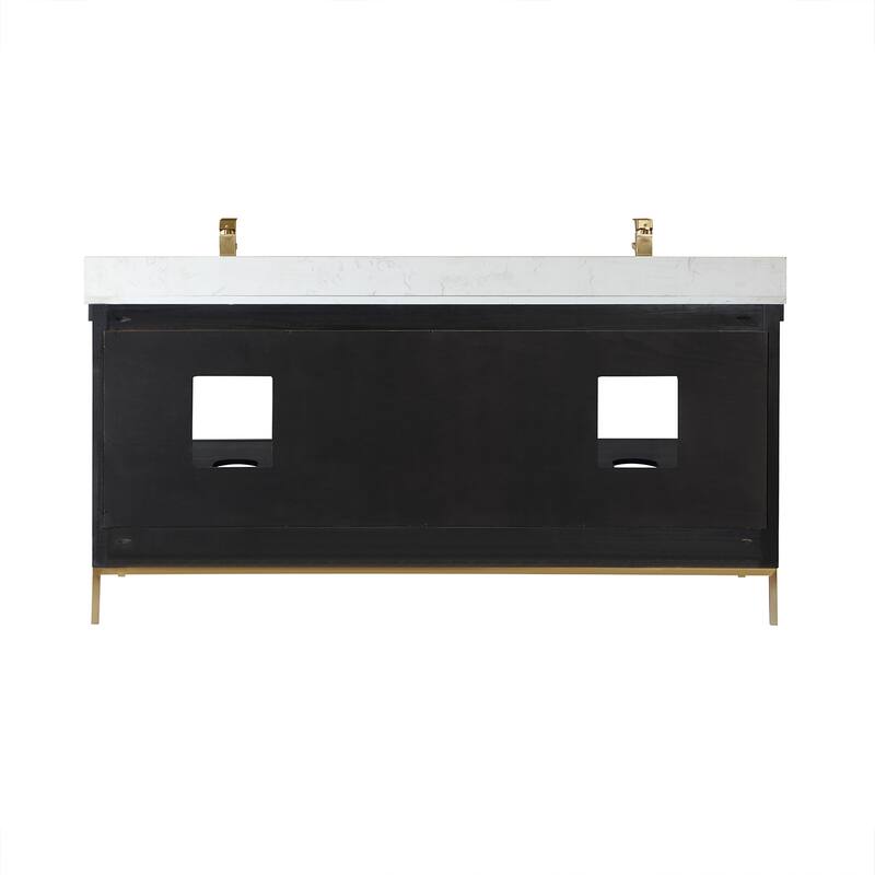 Altair Kesia Bathroom Vanity with Composite Stone Countertop with Mirror