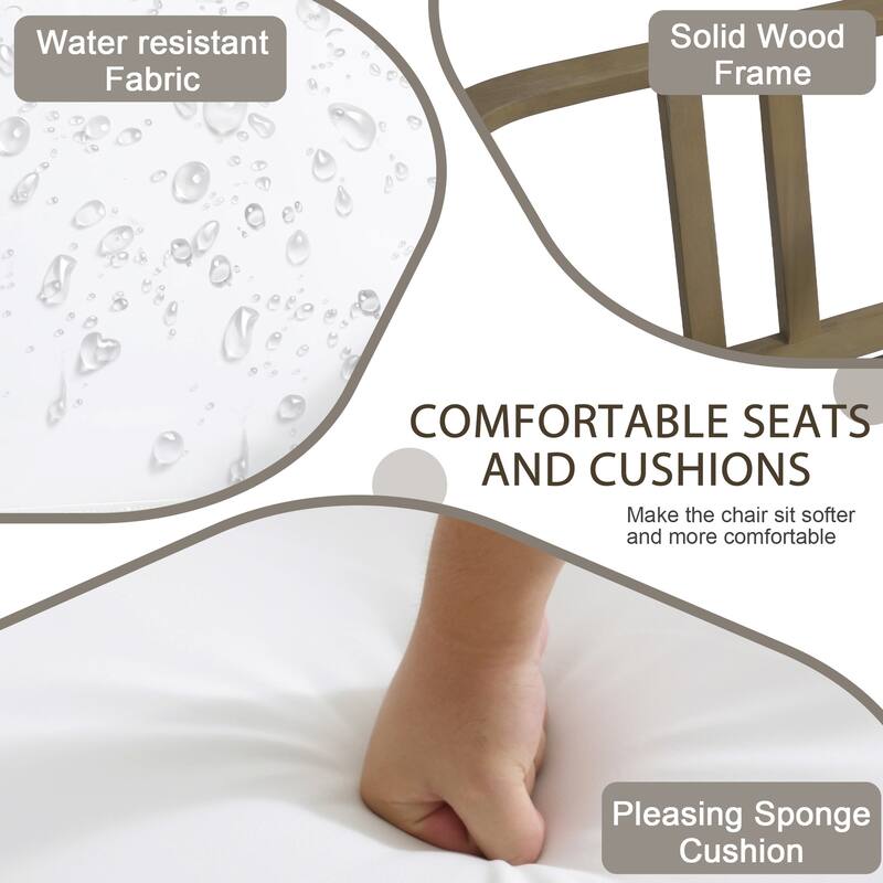 Patio Teak Wood Outdoor Loveseat Sofa with Cushions